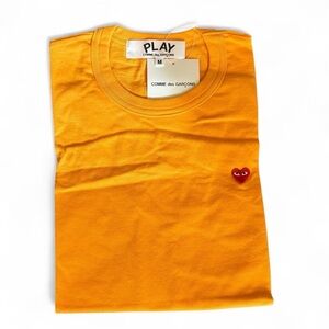 yellow CDG/Comme des Garçons PLAY heart t-shirt, never worn, tags attached
